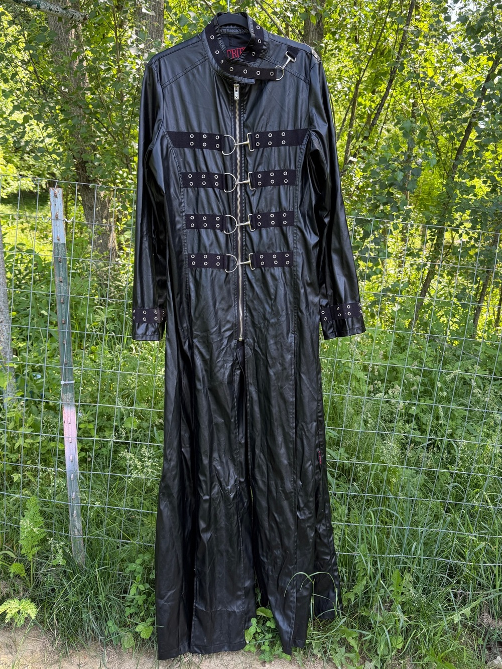vintage TRIPP NYC full length buckle trench coat gothic cyber goth men’s large